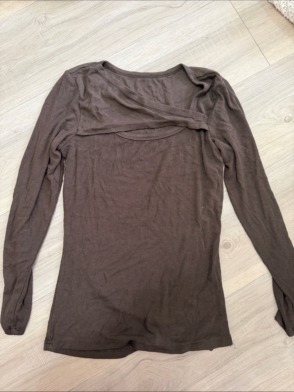 Women’s Long Sleeve Layered Top - Brown